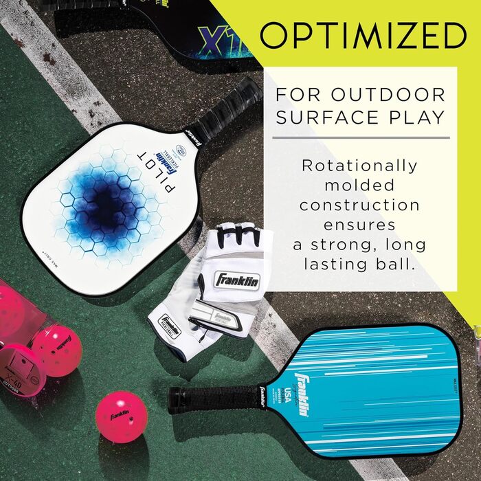 Franklin Sports Pickleball-X Performance 40 Outdoor - м'ячі для піклболу (рожеві)