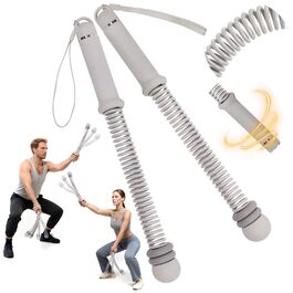 Бойова мотузка з навантаженням (без мотузки) - регульована бойова мотузка для дому, тиха мотузка без мотузки з силіконовими ручками для тренування всього тіла, спалювання жиру та силових тренувань (сіра)