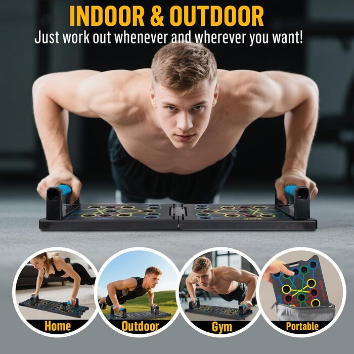 Дошка для віджимань 24 в 1, складаний тренажер для м'язів грудей, спини та плечей з ручками для чоловіків та жінок