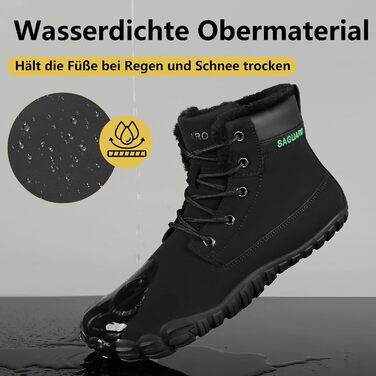 Чоловічі зимові шкарпетки-черевики SAGUARO з широкою носовою коробкою, водонепроникні, розмір 36-48 (47 EU, чорний)