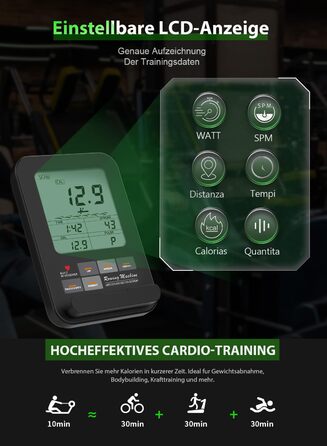 Гребний тренажер Neezee для дому, складаний, з масивного дерева, Bluetooth, підтримка планшета, до 200 кг, сумісний з Kinomap, коричневий