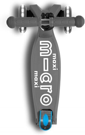 Дитячий самокат Micro Kickboard Maxi Deluxe, складаний, 3 колеса, LED підсвітка, швейцарський дизайн, для дітей 5-12 років, сірий