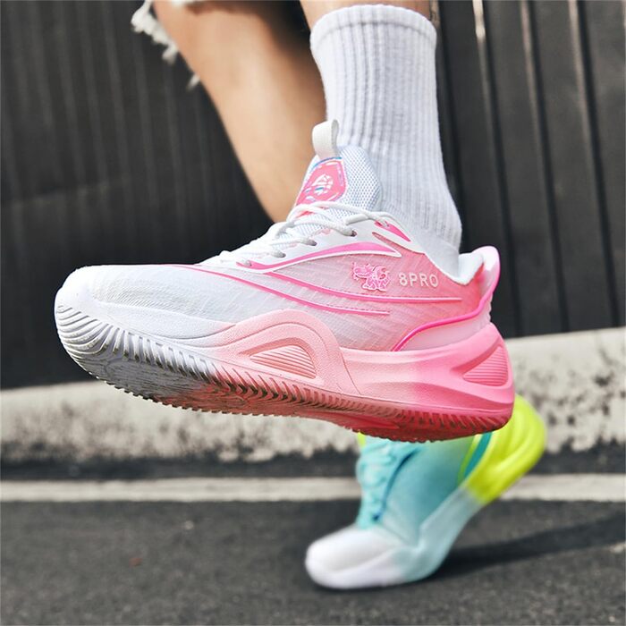 Баскетбольні кросівки TBJ для чоловіків та жінок. Зручні спортивні кросівки для тренувань, не слизькі, зносостійкі, білий колір. Розмір 45 EU