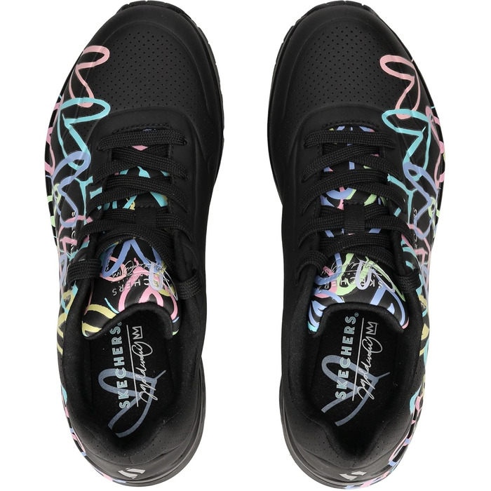 Кросівки жіночі Skechers UNO-Bright Air (36.5 EU) чорно-фіолетово-бірюзові Durabuck/Mesh