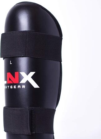 Захисні щитки LNX Performance Pro для гомілки, чорні, ідеальні для ТКД, кікбоксингу, карате, єдиноборств