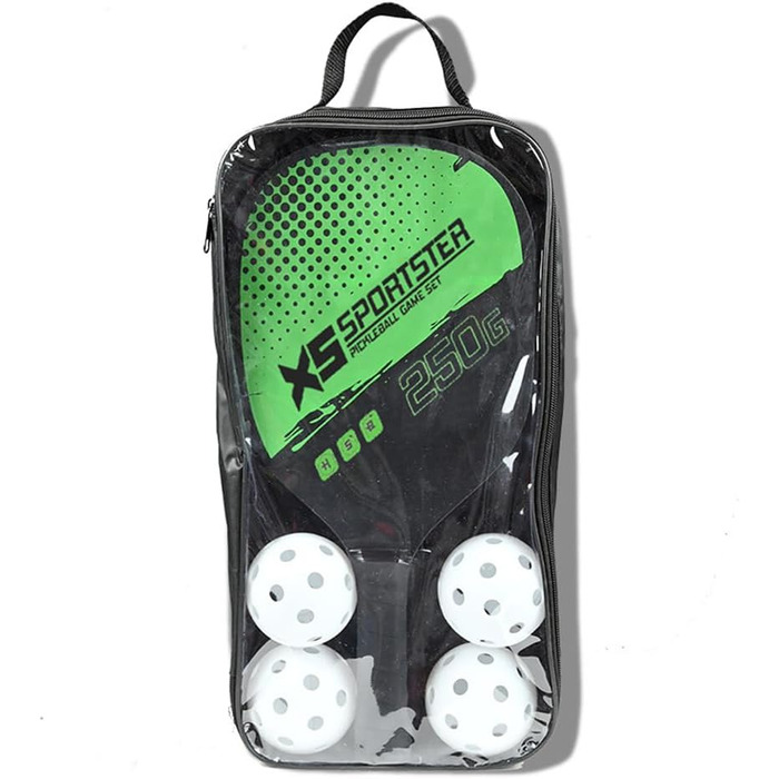 Набір для піклболу Lixada: 2 ракетки та 4 м'ячі (зелений)