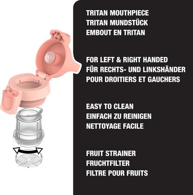 Термос SIGG Hot & Cold One з ситечком для чаю, ізольована пляшка для напоїв, 0.55 л, нержавіюча сталь 18/8, BPA-free, рожевий