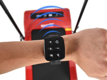 MAXOfit Mini Laufband MF-2 з Bluetooth, пульт дистанційного керування, до 8 км/год, компактний, складний, з тримачем для планшета (Червоний)