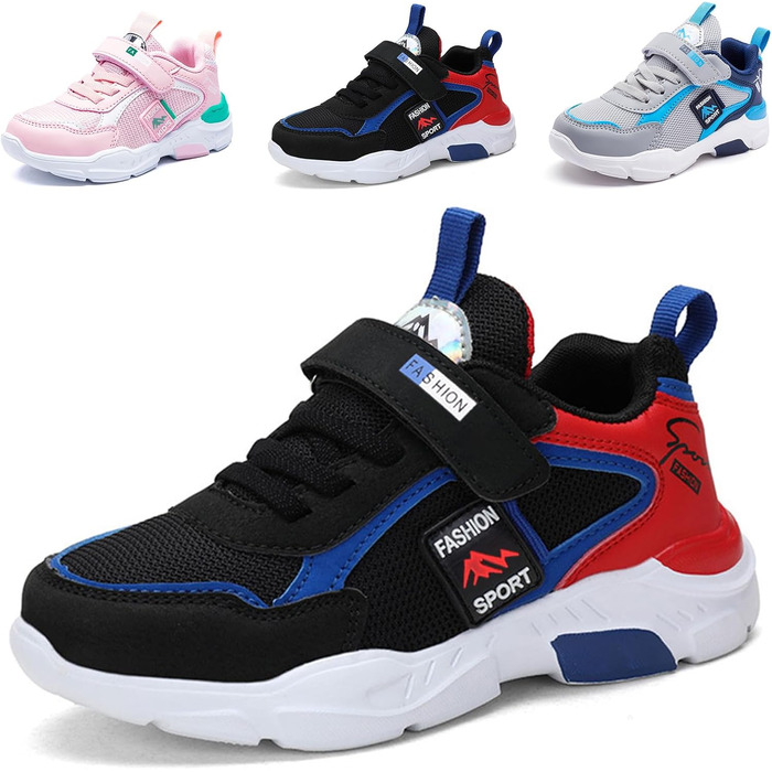 Дитячі кросівки для дівчаток та хлопчиків. Легкі, дихаючі спортивні кросівки для бігу, занять спортом та активного відпочинку. Унісекс, розмір 29 EU, чорний колір