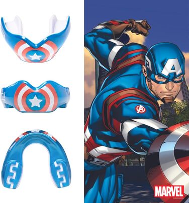 Захисна капа Marvel Captain America для брекетів, універсальна, спортивна, для регбі, ММА, кікбоксингу, дзюдо, хокею, боксу