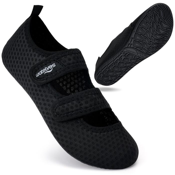 Шкарпетки для плавання та водних видів спорту WateLves - чоловічі та жіночі, швидковисихаючі, дихаючі, чорні, 42/43 EU