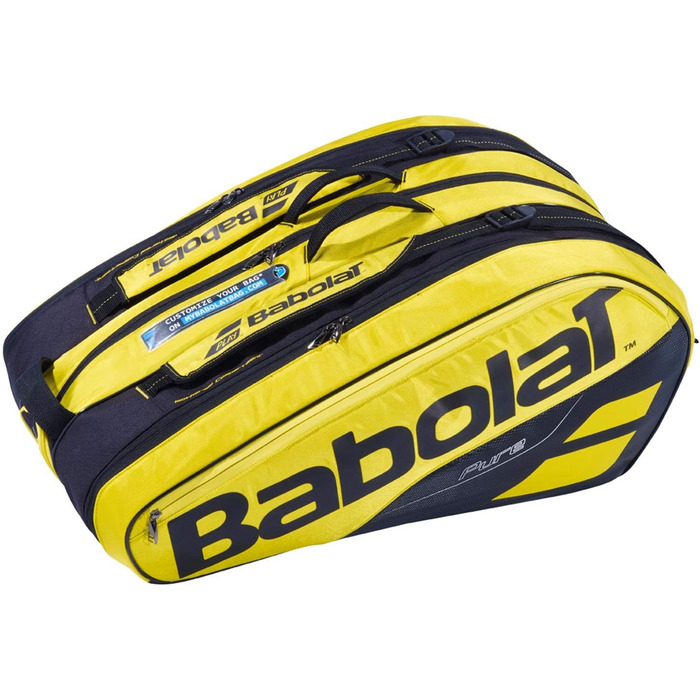 Тенісна сумка Babolat RH X12 Pure Aero для дорослих, унісекс, жовто-чорна, багатофункціональна, універсальний розмір