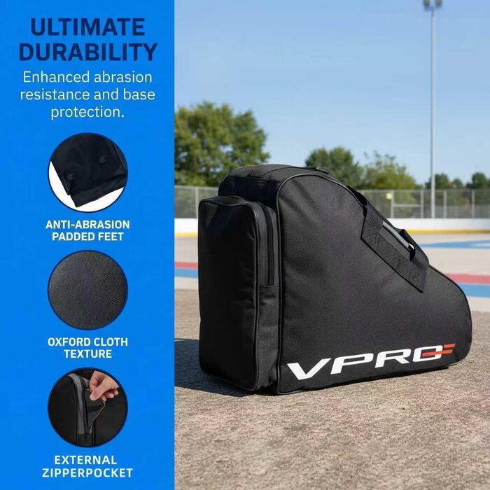 Сумка для ковзанів VPRO: для фігурного катання, роликів, інлайнів. Зручна, з ремінцем та кишенькою. Для дітей та дорослих. Колір: небесно-блакитний