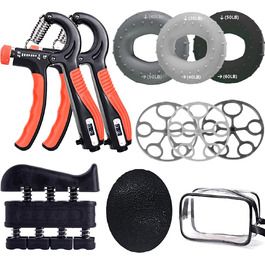 Набір для тренування рук та пальців: фітнес-тренажер, ролик для розігріву, м'ячик для зняття напруги, кейс