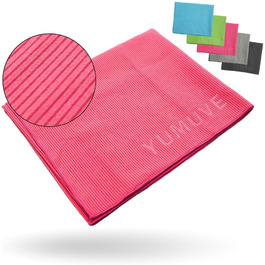Рушник для фітнесу YUMUVE 125x50 см – спортивний рушник з покриттям для обладнання – нековзний & швидковисихаючий – мікрофібра рифленої текстури – ідеальний для спортзалу, тренажерного залу, йоги, тренувань – 5 кольорів (рожевий)