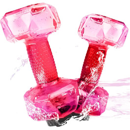 Водні ваги Fstcrt для плавання, покращені PE-гантелі, опір у воді, обладнання для аквааеробіки з неслизькою ручкою для акватерапії, фітнесу в басейні, водних вправ (рожевий)