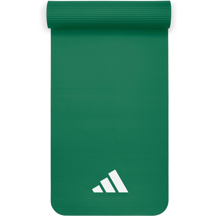 Adidas фітнес-мат для дому, нековзкий, 10 мм, темно-зелений — килимок для гімнастики, фітнесу та тренувань, дві розміри