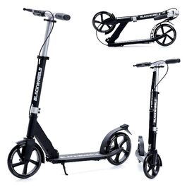 Самокат Blackwheels Orio Cityroller складаний, 200мм колеса, алюмінієва рама, ABEC 7, чорний – для підлітків та дорослих