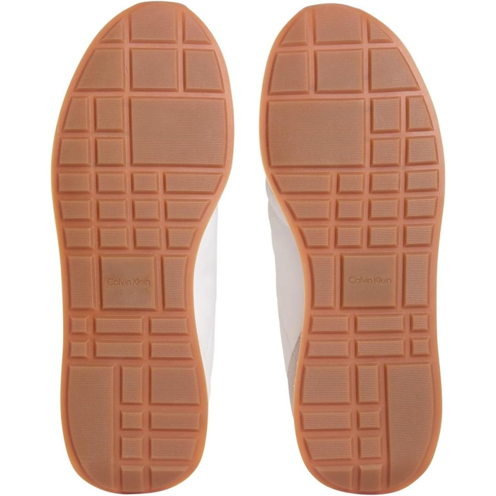 Чоловічі кросівки Calvin Klein Runner Retro Mix з логотипом, бежеві (Beige Marshmallow White Orange), розмір 41 EU