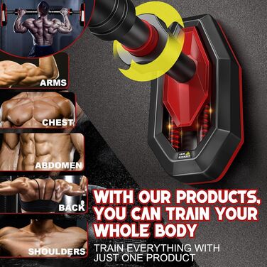 Турнік для дверного прорізу Klimmzugstange – Регульований 65–100 см без свердління – З вбудованим рівнем, зубчастим фіксатором та пружинними стабілізаторами – Спортивна стійка для дому