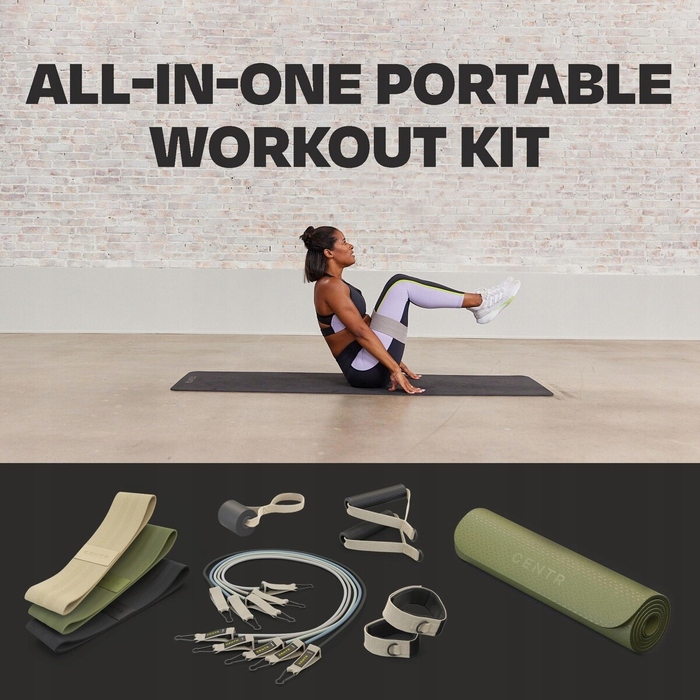 Повний тренувальний набір Centr Fitness Kit з аксесуарами, килимком та сумкою