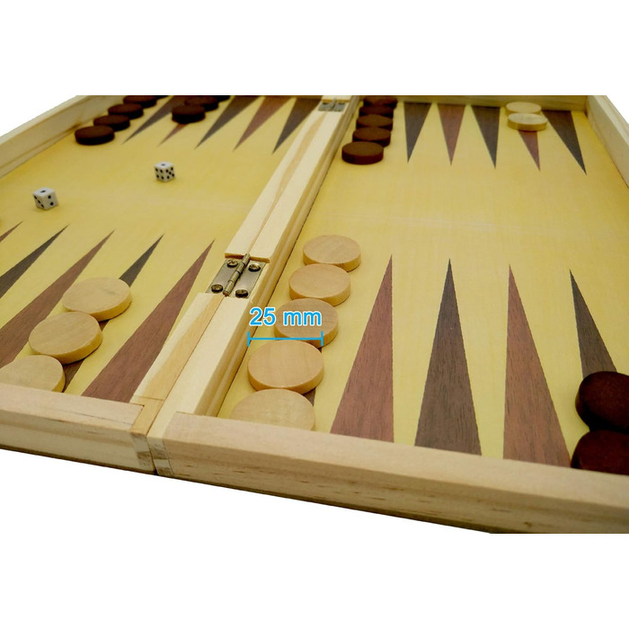 Шахове, шашки та бейсбольне поле 3 в 1 C&T у дерев'яній складаній коробці (33,8 см)