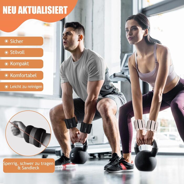 Важкі манжети для ніг BECOJADDE 0.45/0.9 кг - набір 2 шт. для тренувань ніг та рук. Підходять для бігу, кардіо, аеробіки та силових вправ.