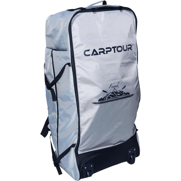 Надувний каяк CARPTOUR Drop Stitch із веслом, 3 сидіннями та насосом, сірої кольору, з сумкою для транспортування
