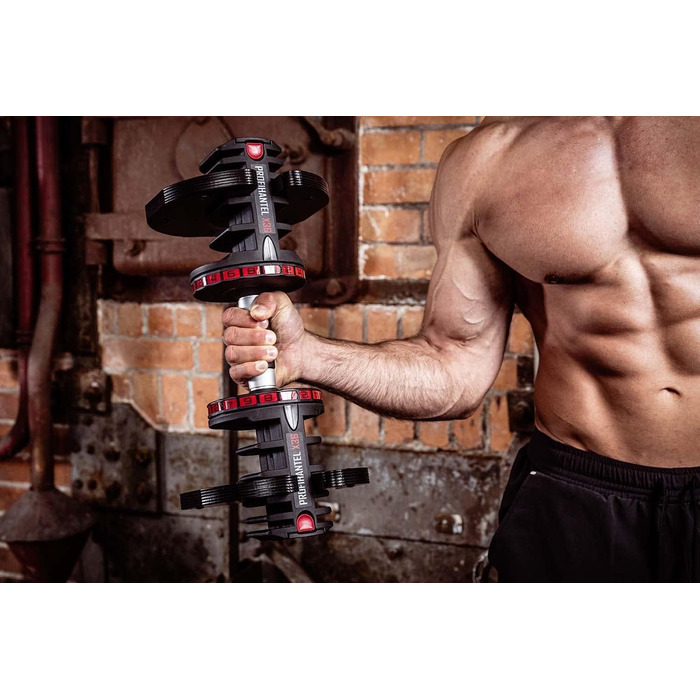 Професійний набір гантелей Profihantel X36 з регулюванням ваги | 2-36 кг | Зручна система кріплення | Комплект з підставками