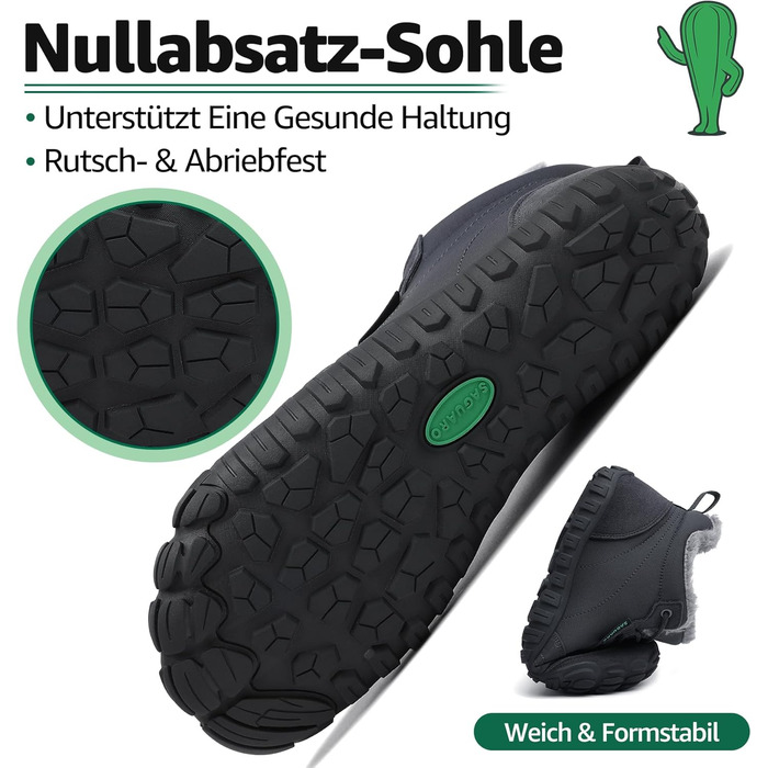 Зимові шкарпетки-тапки Sagaro для жінок та чоловіків, утеплені, розмір EU 36-48, колір: темно-сірий