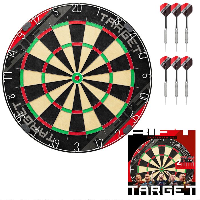 Набір дротиків Target Darts Rift: професійна сталева мішень без рамки + 2 комплекти дротиків 17г + додаток DartCounter (1 місяць)