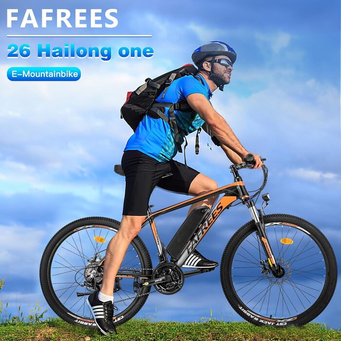 Електровелосипед Fafrees 26 Hailong-One, 26 дюймів, 36В 13А·год, 250Вт, для чоловіків і жінок, електро МТБ, вантажопідйомність 120 кг