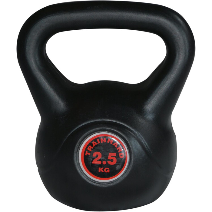 Гиря TrainHard 2,5 кг для фітнесу, цементна, пластикова оболонка