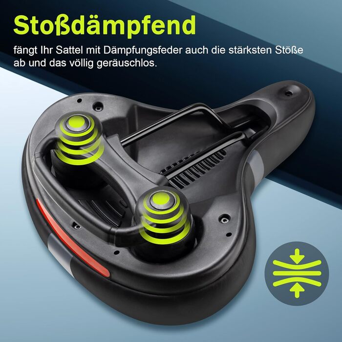 Широке ергономічне сідло для велосипеда: комфортне, дихаюче, з амортизацією. Підходить для чоловіків та жінок, Gravel Bike, MTB, e-MTB