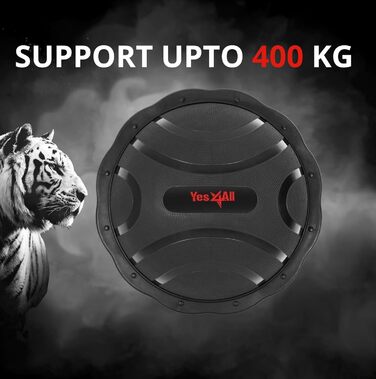 Yes4All Тренувальний баланс-бол Half Ball: Преміум баланс-тренажер, 60 см, неслизька поверхня, для йоги, фітнесу та силових тренувань. Чорний, преміум-версія