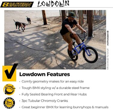BMX велосипед Eastern Bikes Lowdown 20 дюймів, рама з високоміцної сталі, синій