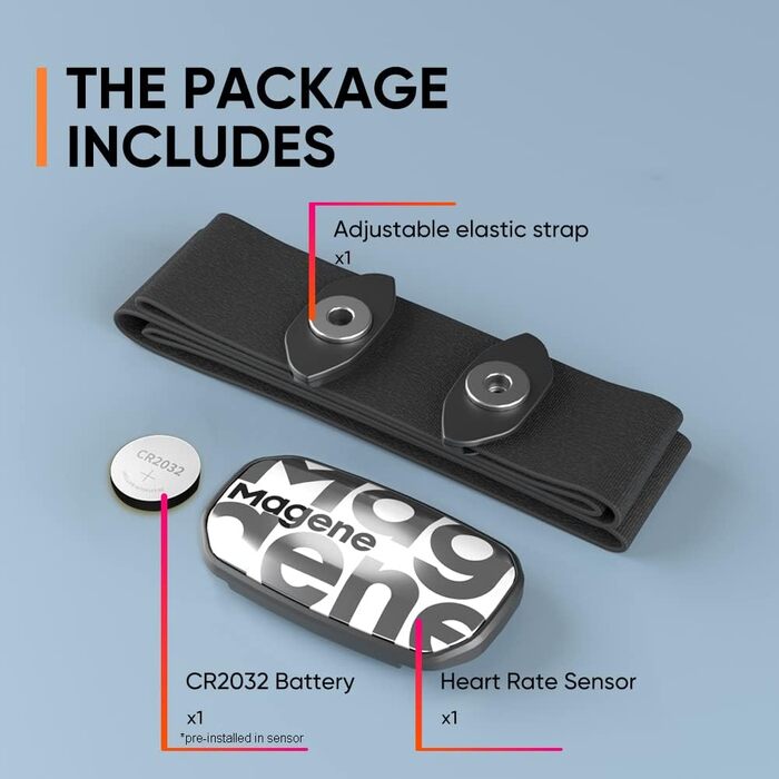 Пульсометр Magene H603 з нагрудним ременем, фітнес-трекер, водонепроникний IP67, Bluetooth 4.2, ANT+, сумісний з Wahoo, Zwift, Strava, Elite, HRV, червоний