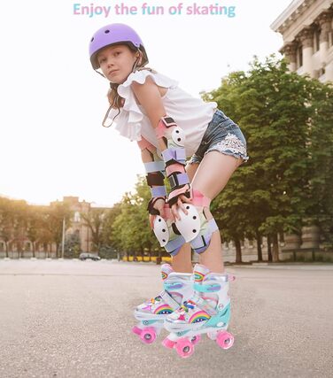 Ролики для дівчаток ERNAN регульовані, LED, для підлітків та початківців. 4 розміри, рожевий колір