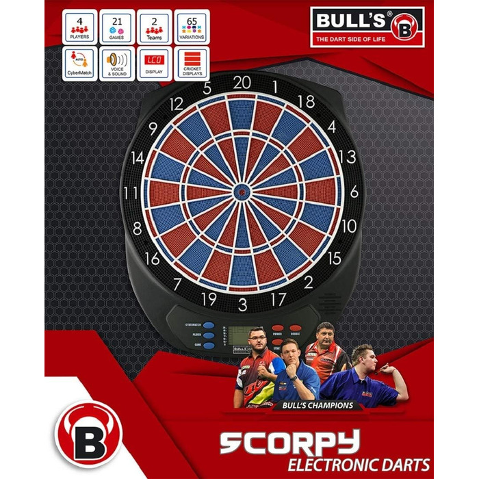 Дартс електронний BULL'S Scorpy Standard з LCD дисплеєм для початківців