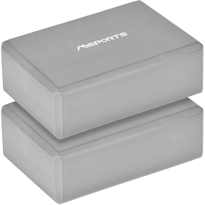 Йога-блоки MSPORTS Premium, 2 шт, антрацит, для йоги та фітнесу