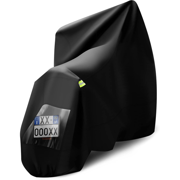 Водонепроникний чохол для мотоцикла WOLTU з тканини Oxford 210D, захисний тент від дощу, пилу та UV-променів з отворами для замків, 245×105×125 см, чорний