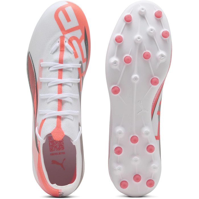 Кросівки футбольні PUMA Ultra 5 Match Mg (40 EU, білий/чорний/червоний)