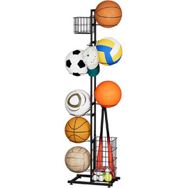 Металевий органайзер для м'ячів: підставка для баскетбольного та футбольного м'яча, полиці для зберігання, для дітей, в приміщенні