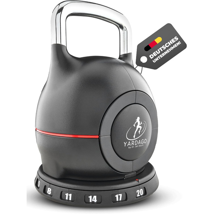 Кетлбел зміннісна Flexi-Kettlebell 2-20 кг для силових тренувань, CrossFit та загальної фізичної підготовки. Компактний, регульований, для домашнього тренажерного залу, Пілатесу, тренувань всього тіла. Набір кулькових гантелей.