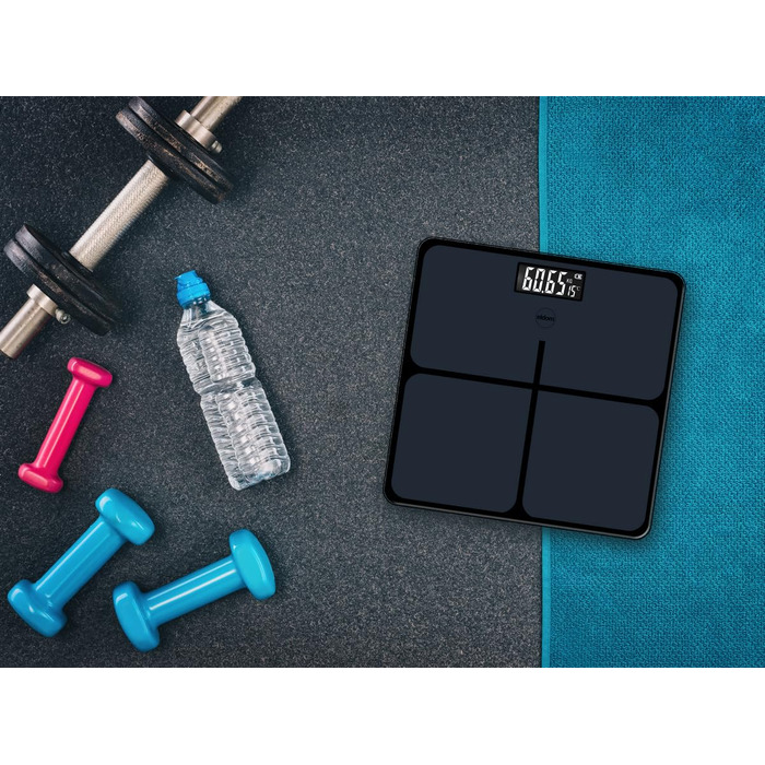 Електронні ваги Eldom GWO270 – ваги для людей з LED-дисплеєм, високою точністю, вимірюванням температури, 50 г точності, загартоване скло, антиковзаюча поверхня, автоматичне вмикання/вимикання, до 180 кг, 26 x 26 см