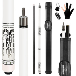 Більярдний кий HomeSeason: професійний, 147,3 см, з фібергласу, 12,7 мм, 4-шарова вершинка, низька відбиваність, 3 x 8/8 з'єднання, ультрагладкий, з сумкою