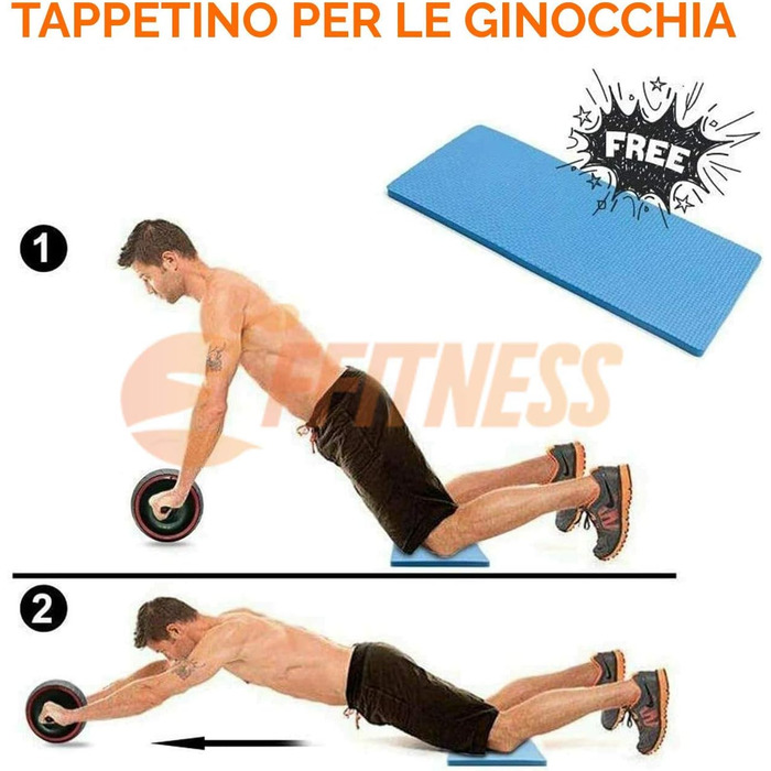 AB ролик FIT Fitness для преса та м'язів спини, нековзке велике колесо, тренажер для домашніх тренувань