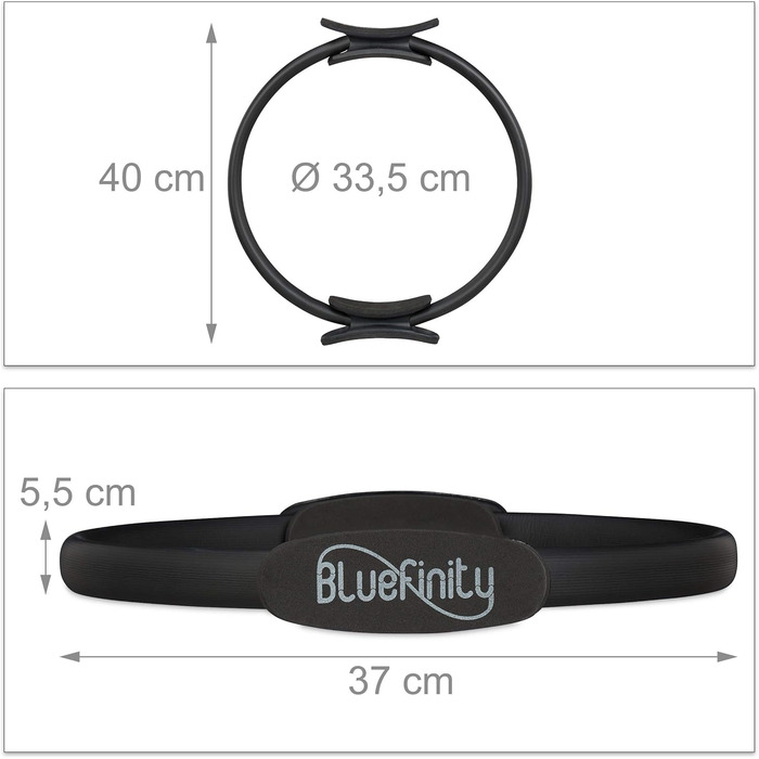 Кільце для пілатесу з вправами, подвійний хват, з м'якою обшивкою, кільце для йоги з опором, скловолокно, діаметр 37 см, 1 шт.