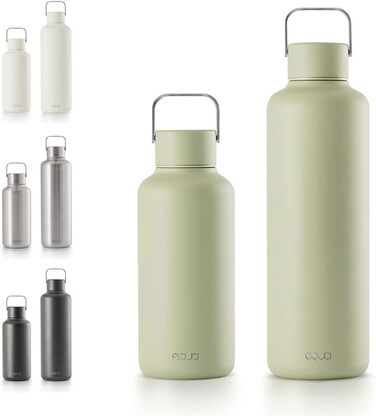 Пляшка для води EQUA Timeless 1000 мл, нержавіюча сталь, BPA-free, герметична, довговічна, універсальна, для матча