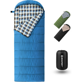 Спальний мішок Bessport зимовий для дорослих, 3-4 сезони, легкий, ультралегкий, компактний, водонепроникний, для кемпінгу, трекінгу та подорожей, блакитний
